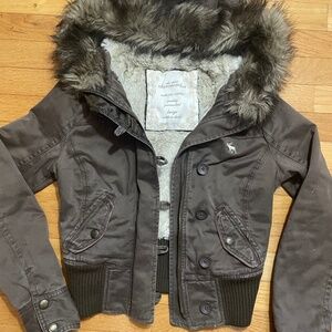 Vintage Abercrombie Brown fur lined Bomber jacket